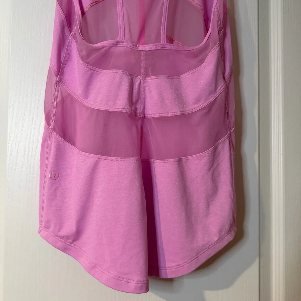 Lululemon If You’re Lucky Pink Mesh Panel Tank Top 6